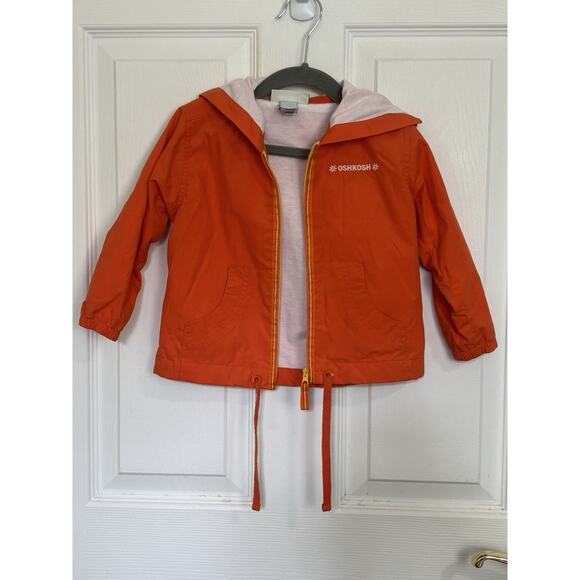 VTG Y2K Oshkosh Little Girl’s Orange Daisy Windbreaker Jacket 2T Lightweight - Picture 5 of 7